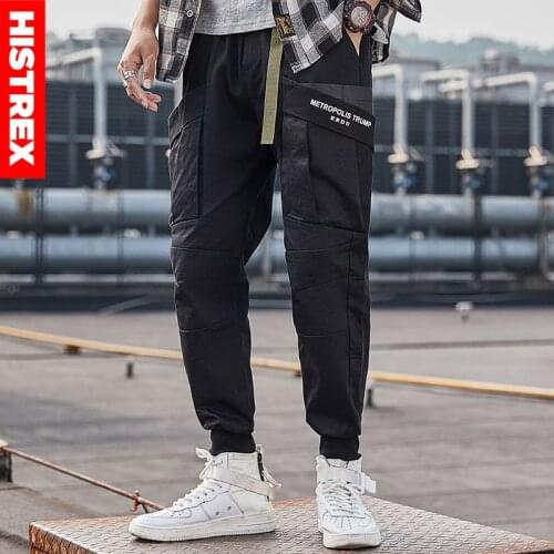 HISTREX 100 Cotton Patchwork Pockets Men Pant Techwear Classic New Sweat 3XL 4XL Track Popular TrousersSide Pockets KW2XA