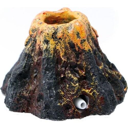 Aquarium Volcano Shape & Air Bubble Stone Oxygen Pump Fish Tank Ornament