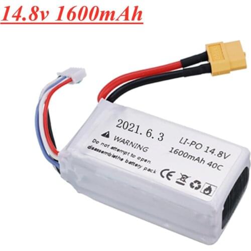 14.8v 1600mAh 40C Max 80C Lipo Battery XT60/T/JST Plug for RC Drone Helicopter Car Airplane Parts 4s Lipo Battery 1pcs