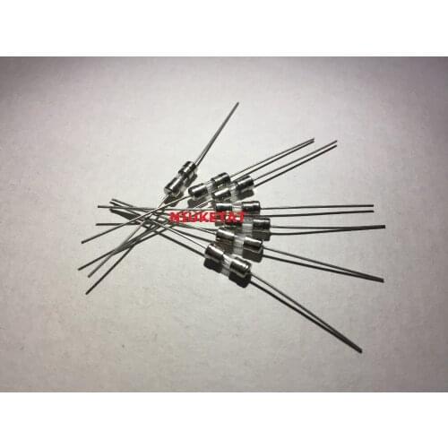 NIUKETAT 200pcs 3.6*10mm T5A 250V slow Axial fuse Glass Tube with lead wire 3.6*10 T5A 250V slow fuse New and original