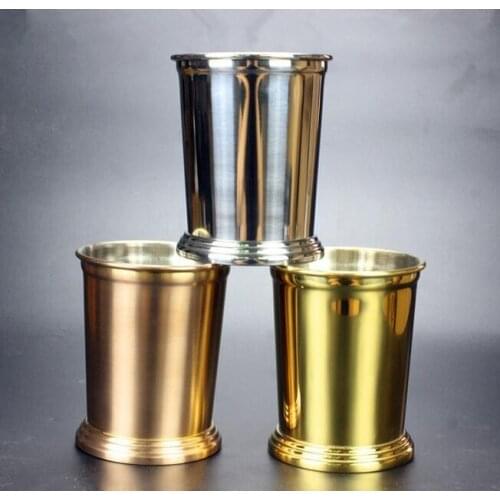 Quevinal 350ml Light Stainless Steel Mojito Mint Julep Mugs Three Colors Sessile Straight Cup Good Cup Good Feeling