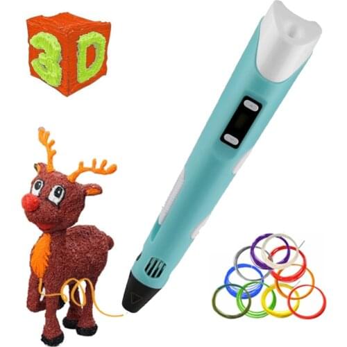 Dikale 3D Pens 12V 3D Printer Pen Stift Kids Drawing Education Tools 3D Painting Drucken Pen LED Display Free PLA Filament Toys