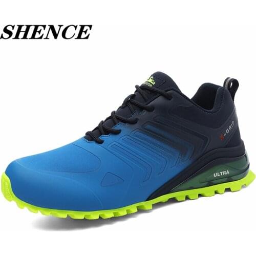 SHENCE Plus Size Mens Outdoor Hiking Shoes Cross-country Trail Running Walking Shoes Casual Tennis Shoes Big Size Men Sneakers
