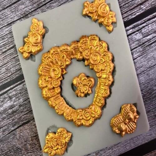 Retro photo frame silicone mold DIY fondant cake mold chocolate fudge mold baking utensils