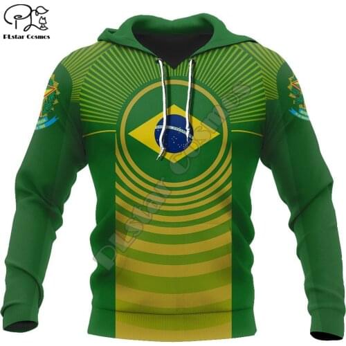 PLstar Cosmos National Emblem Brazil Flag 3D Printed Hoodies Sweatshirts Zip Hooded For Men And Women Casual Streetwear Style-9