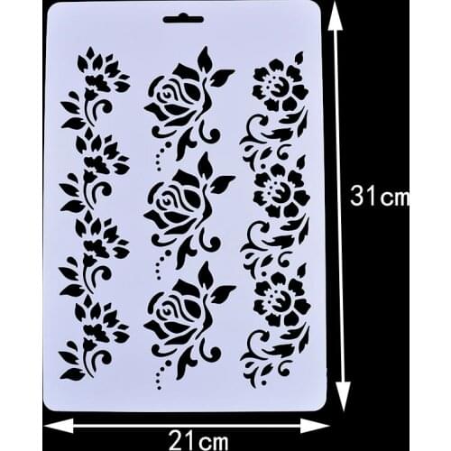 3 Bunches of Rose DIY Layering Stencil Masking Spray Template Scrapbooking Stamp Album Decorative Embossing Paper Card Craft
