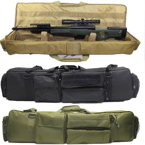 Military Nylon Gun Bag Dual Carbine Rifle Backpack for M249 AR15 Ak47 Airsoft Portable Gun Carrier Hunting Shooting Storage Case