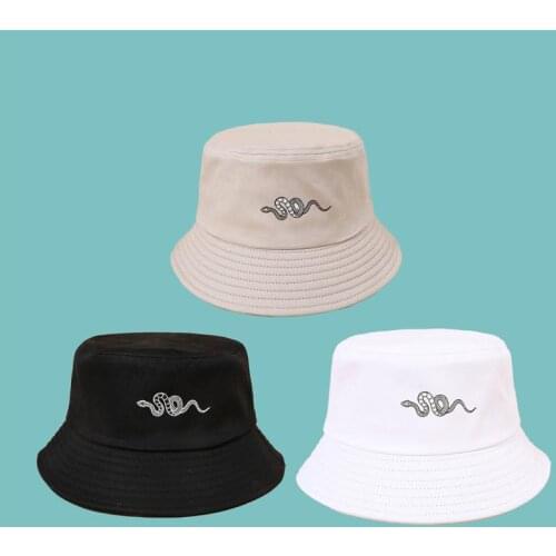 The new style personality snake pattern Bucket Hat Fisherman Hat outdoor travel hat Sun Cap Hats for Men and Women 88