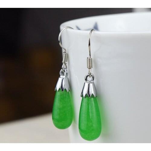 Wholesale Earrings Gift New Natural malaysian gem water drop dangle & drop earring 925 Sterling for women jewelry