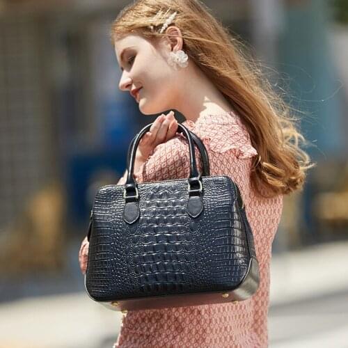 Genuine leather women bags high grade purse crocodile pattern tote bags cowhide shoulder bag GN-SB-zpylew