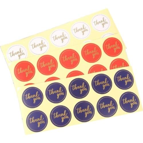 1200pcs/lot 'Thank You' 3 Color Bronzing Kraft Paper Sealing DIY Decorative Sticker Craft Stickers Scrapbooking Wholesales