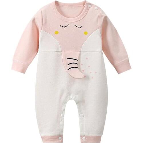 2020 New Toddler Baby Onesies Spring Cotton Romper for Boys Girls 0-2T Kids Clothes Print Cartoon long-sleeved Jumpsuit Outfits