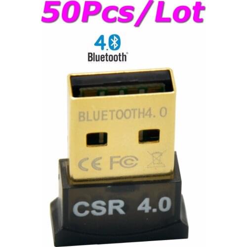 50Pcs/Lots Mini USB Bluetooth v4.0 Adapter CSR4.0 Wireless USB Bluetooth Adapter for Windows 7/8/10 with Retail package