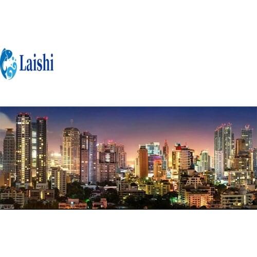 5D Diy round diamond painting City architecture night view kit animal cross stitch mosaic diamond embroidery home decoration