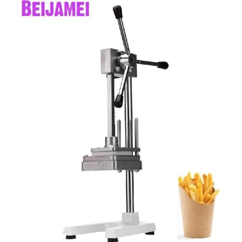BEIJAMEI New Conditioner Manual Cut French Fries Machine Potato Chips Cutter Home Handle Frech Fry Cutting Machine