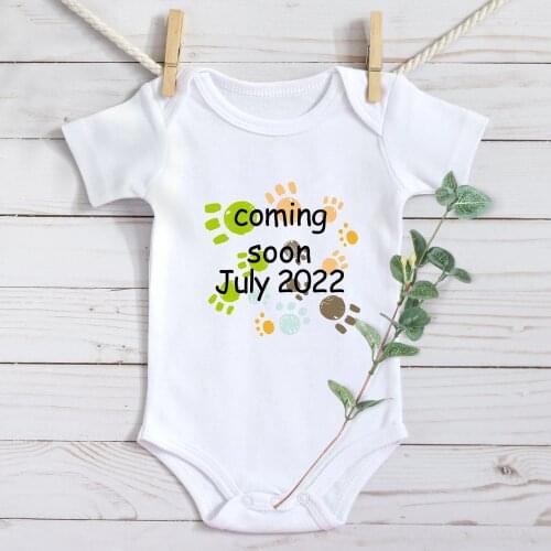 Baby Coming Soon July 2022 Pregnancy Announcement Newborn Twins Unisex S Matching Twin Bodysuits Boy Girl Summer Spring Rompers