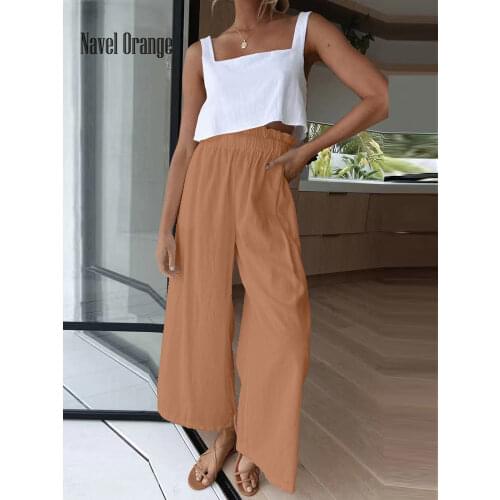 2021 New Women Casual Bloomers Printing Loose Trousers Spring Autumn Elastic Waist Pockets Ladies Pants Plus Size 3XL Streetwear