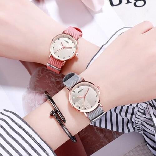 Montre Femme New Fashion Womens Watch Casual Quartz Student Simplicity Multicolor Canvas Strap Wristwatches relógio feminino