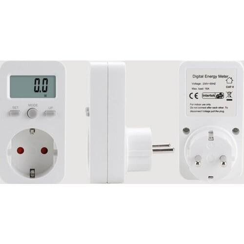 Digital Wattmeter LCD Energy Meter Wattmeter Socket Meter Power Monitor Meter Electricity Test Power Analyzer for EU Plug