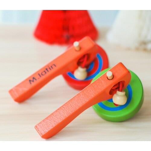 Children pull gyro pull gyro handle pull gyro wooden recreational traditional toys