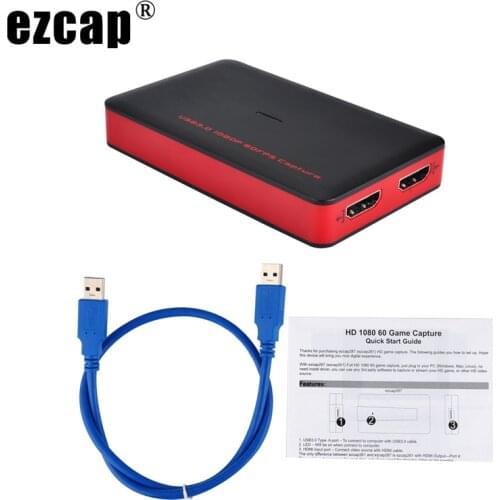 Ezcap 1080P 60fps Full HD Video Recorder HDMI to USB 3.0 Capture Card BOX For Windows Mac Phone Game Support PC Live Streaming