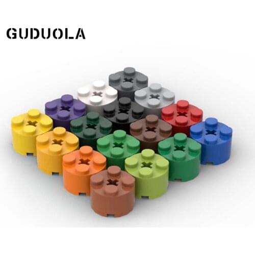 Guduola Brick 2x2 Round 3941 Special Brick Ø16 with Cross Building Block Small Particle Parts MOC Build DIY Part 40pcs/lot