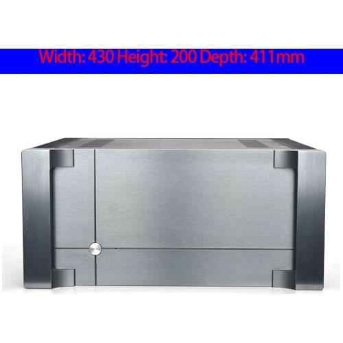 KYYSLB 430*200*411mm All Aluminum Class A Pure Post Amplifier Chassis Box House DIY with Cooling Holes Amplifier Case Shell