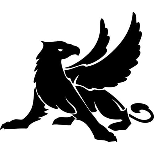 14.3cm*12.1cm Tattoo Myth Mythical Gryphon Gryph Fashion Car Sticker Black/Silver S3-5246