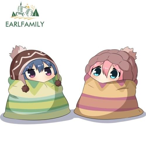 EARLFAMILY 13cm x 7.1cm for YuruCamp Car Stickers and Decals DIY Sticker DIY Body for Car Custom Printing Surfboard Decoration