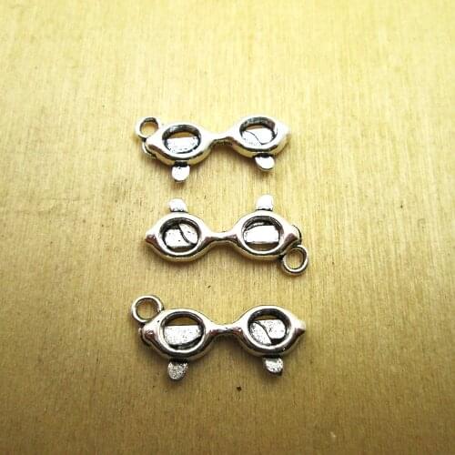 25pcs--21x10mm Eyeglasses Charms Eyeglasses Charms pendants ,DIY Supplies DIY necklace/ bracelets charms antique silver tone