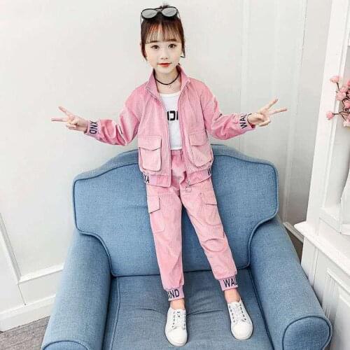 Toddler Girl Outfits Girls Clothing Set 4-14 T Children 2 Pcs Sets Autumn and Winter Jacket Coat Suits Kids Coat+ Pants