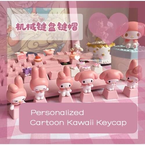 1pc Personalized Cartoon Kawaii Keycap Pink Stereo Cute Custom Mechanical Keyboard Keycaps Decorate gifts R4 Key Caps
