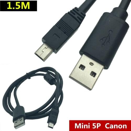 Suitable for Canon camera data cable SLR camera data cable 5P five-pin T-port USB single magnetic ring