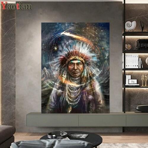 Full Drill Square/Round Indian Chief 2021 5d Diamond Painting Diamond Embroidery Diamond Mosaic Cross Stitch Diamant Painting