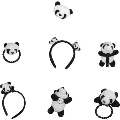 Headband Panda Headband Headwear Hair Clip Cute Pins Brooch Headdress Lovely Girls Stuffed Animal Soft Plush Decoration Hairband
