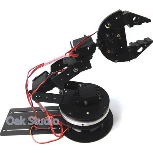 6 dof Robot Arm with 6pcs High torque servo,CL-2 plastic claw, metal Rotation base,For Robot DIY,teaching demo,study project