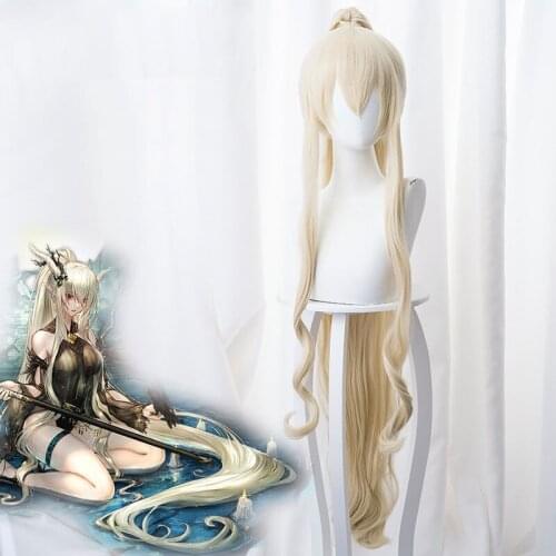Ark Of Tomorrow Shining Silent Midnight Swimsuit Yellow Long Ponytail Curly Hair Cosplay Anime Wig