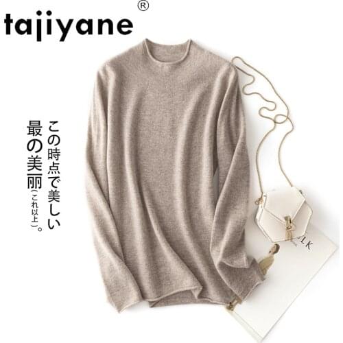 Sweaters 2021 Winter for Women Real Wool Knitted Pullover Womens Sweater Spring Woman Clothes Pink Pulls Femme TN942