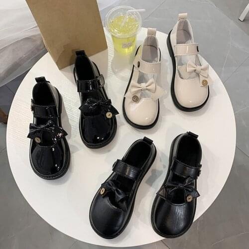 Mary Jane Shoes For Women Cute Sweet Round Toe Bowknot Patent Leather Platform Buckle Strap Loafers Fashion Casual Lolita Flats