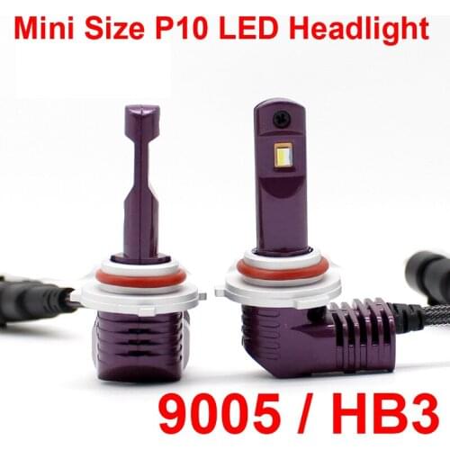 1 Set 9005/HB3 9006/HB4 Super Mini Size P10 LED Headlight Headlamps Front Bulbs All-in-one Built-in Micro Fan 35W 5200lm 6000K
