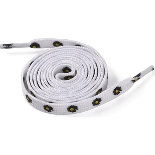 1pair Soft Sneakers Fashion Cute Women Men Home For Sports Universal Daisy Shoelace Accessories Outdoor Durable Cartoon Printing