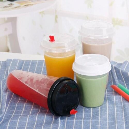 100pcs/pack Milk Tea Cups Disposable Beverage Takeaway Drinking Package Accept Customize