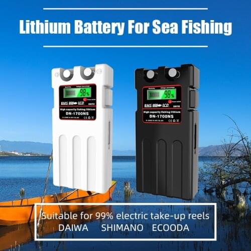 14.8V 13600mAh Rechargeable Lithium Battery for Sea Fishing Boat Power Electric Take-Up Reels Hobby+1A Charger Bag Straps