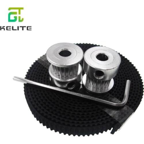 2Pcs GT2 16 teeth bore 5mm timing Pulley And 2m GT2-6mm Open GT2 Belt for 3D printer Wholesale BEST quality