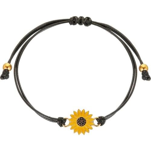 #2944 Simple And Fresh Sunflower Bracelet Adjustable Fabric Bracelet Ladies Retro Jewelry Couple Bracelet