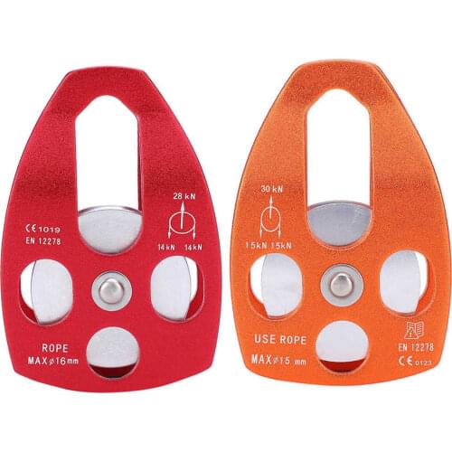 30KN Large Single Pulley Bearing Sheave Sliding Side Plate for Rescue Outdoor Rock Climbing Aerial Working Climbing Accessory