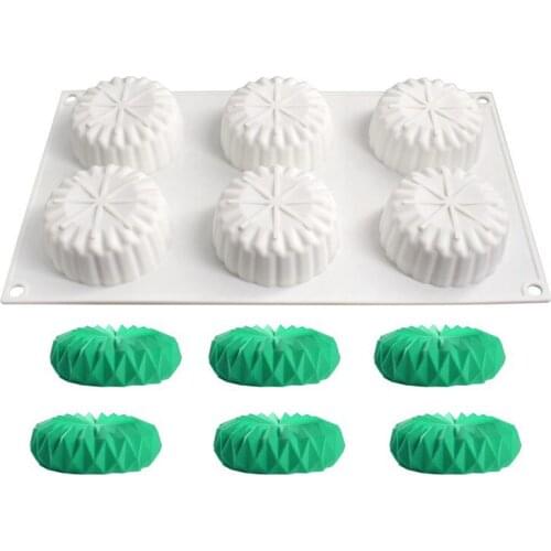 3D Origami Flower Silicone Cake Mold Round Mousse Truffle Brownies Baking Pan DIY Decorating Moulds