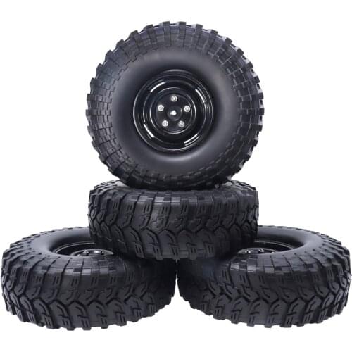 4Pcs RC 1.9inch 114MM Tires Beadlock Wheels Rim for 1/10 RC Rock Crawler Car Buggy Off-road Axial RC4WD D90 SCX10 TF2 Tyres