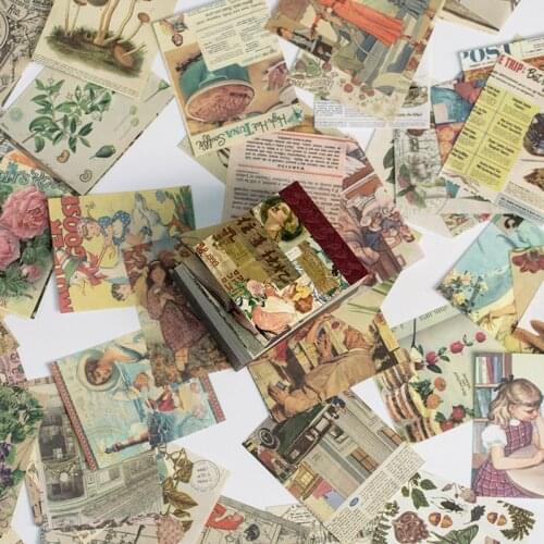 400 Sheets Retro Posters Material Background Paper Junk Journal Diary Planner Scrapbooking Decorative Stickers DIY Craft Paper