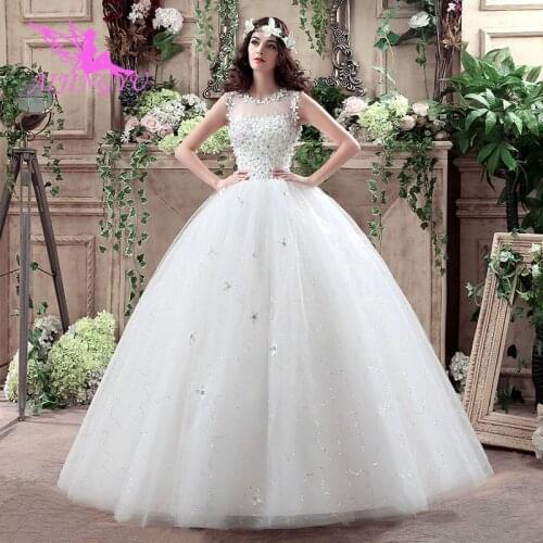 AIJINGYU 2021 white new hot selling cheap ball gown lace up back formal bride dresses wedding dress WK132